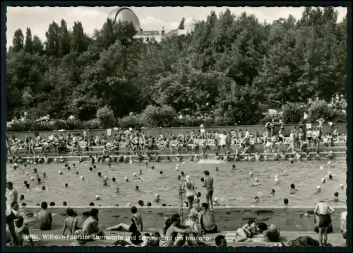 2x Badeanstalt Insulaner Berlin West - Freibadbecken starker Badebetrieb Rutsche