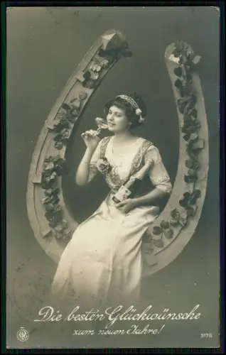 5x AK alte Postkarten - Frauen Motive Jugendstil Glückwunsch Alltag - 1900-20