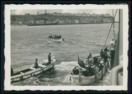 3x Foto - Helgoland 1937 - Inselbesuch mit roten Felsen Boote und Nordseeflair