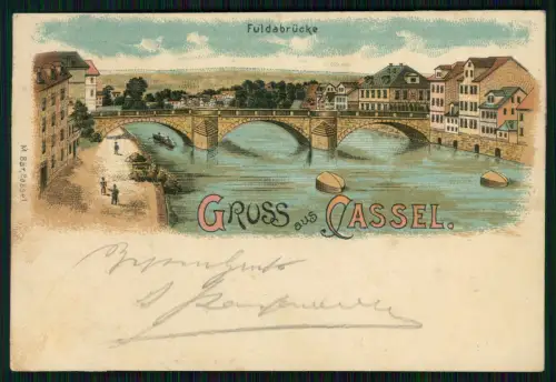 AK Litho - Kassel in Hessen - Fuldabrücke - 1898