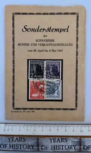 Sonderstempel der Schweriner Muster u. Verkaufsausstellung April bis Mai 1947