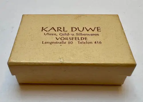 alte Schmuckschatulle Etuis Karl Duwe Vorsfelde Wolfsburg Uhren Gold Silberwaren