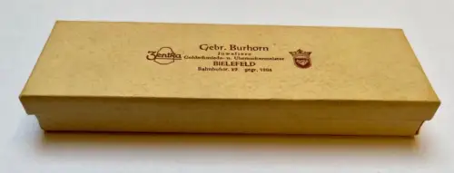 alte Schmuckschatulle Etuis Juwelier Goldschmied Burhorn Bielefeld 15x4,5x2 cm