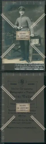 CDV Foto Soldat in Uniform Seitengewehr Straßburg im Elsass