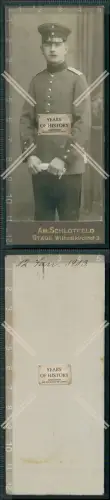 CDV Foto Soldat Uniform Mütze Stade bei Hamburg