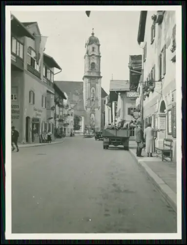 5x Foto 11x9cm - Mittenwald, Bayern, Obermarkt, Pfarrkirche St. Peter u.a. 1938