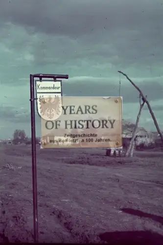 Repro Farb Foto no Original Hinweisschild Kommandeur Vormarsch Russland bei Char