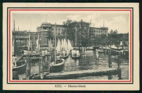AK Kiel Schleswig Holstein, Marineschule, Boote, Hafen 1923 gelaufen