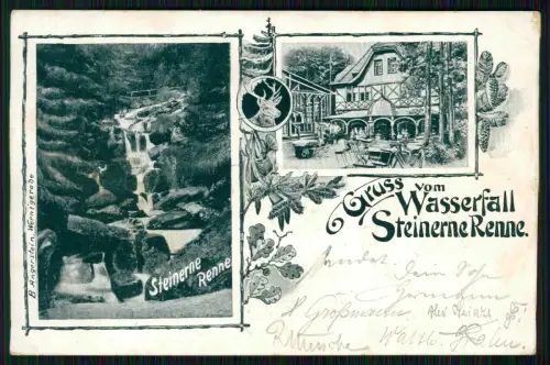 AK - Hasserode Wernigerode am Harz -Gastronomie Steinerne Renne - 1902 gelaufen