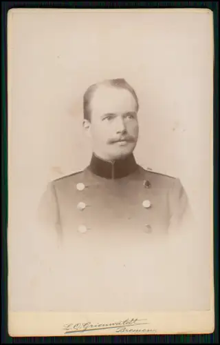 CDV Foto Soldat - Bremen 1896 Uniform - Atelier Grienwaldt Bremen, Wall Nr. 86