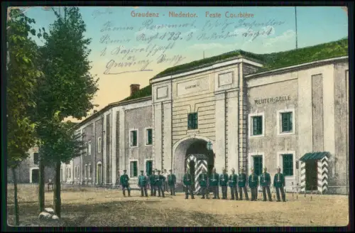 AK - Niedertor Festung Graudenz Feste Courbière René de l'Homme - 1915 Feldpost