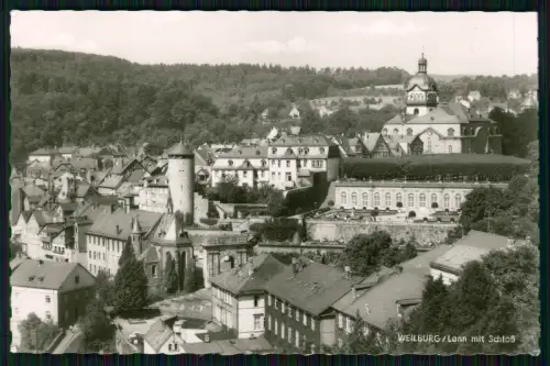 Foto AK Weilburg Lahn, Blick zum Ort mit Schloss