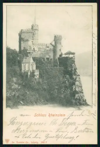 AK Trechtingshausen Burg Rheinstein Mainz-Bingen 1900 gelaufen
