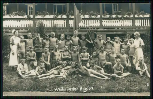 Foto AK Jungs Kindersanatorium Weilmünster 1927 - Kinderheilstätte Genesungsheim