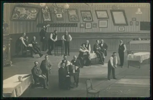 Foto AK Kegelclub Gut Holz aus Köln-Nippes - 1913 gelaufen Fotograf W. Weinbach