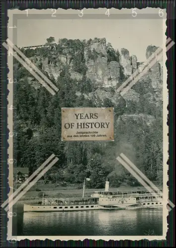 Foto Sächsische Schweiz Bastei Dampfer Leipzig Elbe Lohmen Rathen Wehlen 1933