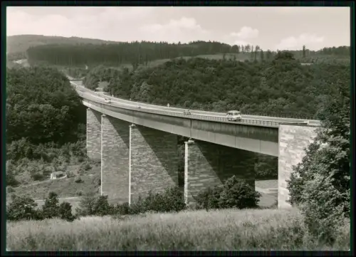 Foto AK Brückenkonstruktion Autobahn Kassel Göttingen Natursteinpfeiler Werratal