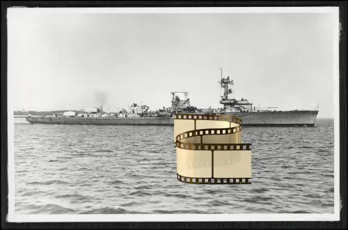 Foto AK - Kreuzer Leipzig - Kriegsmarine Kriegsschiff Bug und Heckgeschütztürme