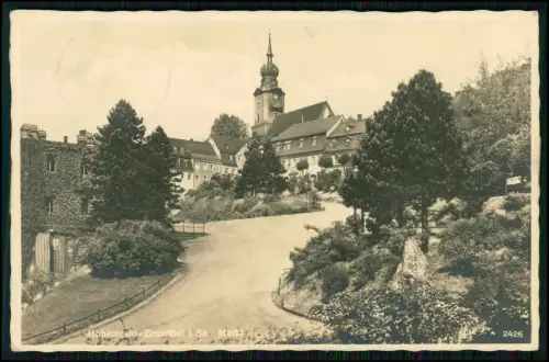 AK Hohenstein Ernstthal – Markt mit Stadtkirche im Erzgebirge Sachsen 1941 gel.
