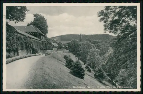 AK Bad Berleburg Wittgenstein Sauerland - Breiter Weg im Schlosspark 1941 gel.