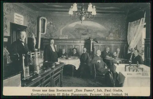 Berlin Charlottenburg Restaurant Zum Fasan Kurfürstendamm 27 Ecke Fasanenstraße