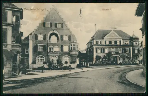 AK Donaueschingen Neustadt - Hotel Gasthaus zum Adler - Straßenansicht 1914 gel.