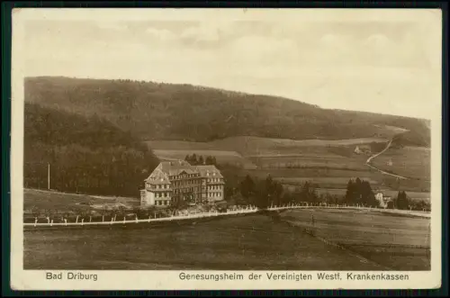 AK - Bad Driburg Genesungsheim Vereinigte Westf. Krankenkassen Kurhaus gel. 1929