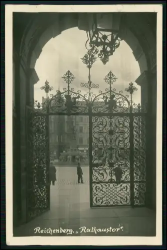 2x AK - Reichenberg Liberec - Rathaus Tor Rathausportal - Feldpost gelaufen 1943