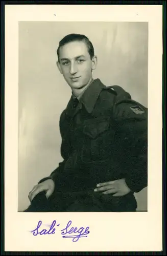 Foto Villingen franz. Soldat Porträt Uniform Widmung Brief Schwester Martha 1946