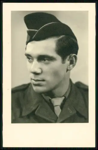 Foto - Villingen franz. Soldat Porträt Schiffchen Brief an Schwester Martha 1947