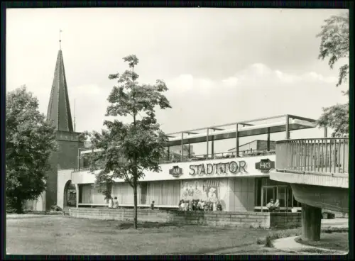 Foto AK - Cottbus - Café am Stadttor - mit Terrassenanlage und Überdachung