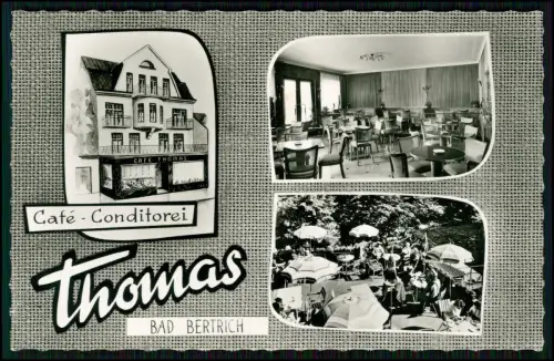 Foto AK - Bad Bertrich in der Eifel - Café Konditorei Thomas - Terrasse Gäste...