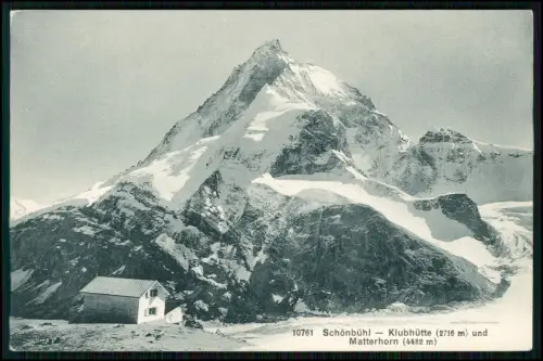 AK - Schönbühl Schönbühlhütte bei Zermatt – Klubhütte und Matterhorn - um 1900