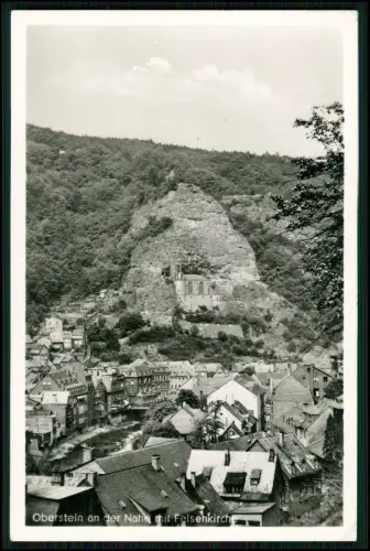 2x Foto AK - Idar Oberstein an der Nahe - Ort und Lage der Kirche im Felsen