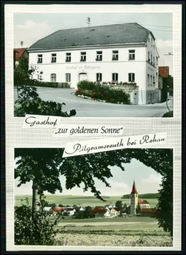 3x AK - Pilgramsreuth bei Rehau - Gasthof Zur Goldenen Sonne - Ort Kirche uvm.