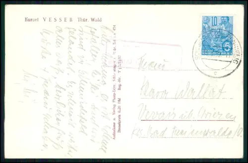 AK - Vesser Suhl im Thüringen - Dorf Fachwerkhäuser Landpoststempel Schmiedefeld