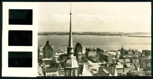 Stralsund Karte mit 3 montierten Farbdia 21x10,5cm - VEB Bild Heimat Reichenbach