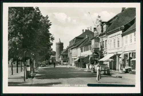 Echt Foto AK - Beeskow Brandenburg Oder Spree Niederlausitz - Geschäfte am Markt