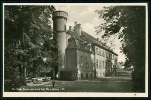 Echt Foto AK - Beeskow Brandenburg Niederlausitz -Schloss Bahrensdorf Biergarten