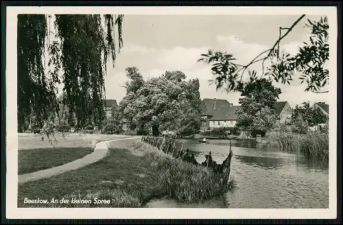 Echt Foto AK - Beeskow Brandenburg Niederlausitz - an der kleinen Spree Fußweg