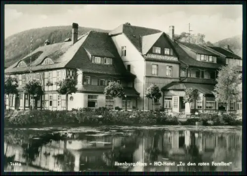 Foto AK - Ilsenburg im Harz - HO Hotel Zu den roten Forellen - am Teichufer