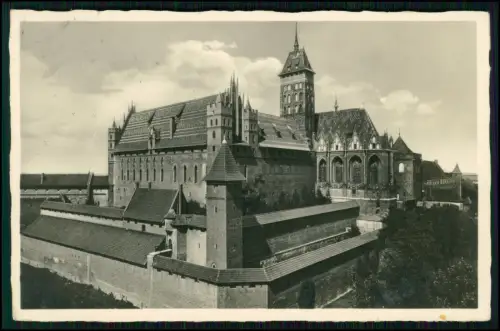 Foto AK - Marienburg Malbork Ordensburg Hochschloss - Westpreußen 1938 gelaufen