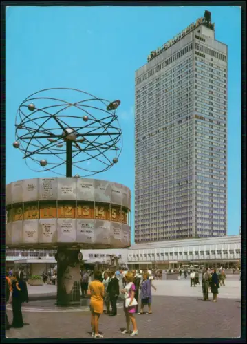 AK - Berlin Alexanderplatz - Weltzeituhr Hotel Stadt Berlin - Hauptstadt der DDR