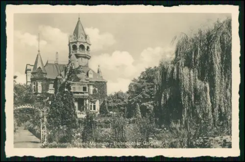 Echt Foto AK - Nordhausen Neues Museum Botanischer Garten Villa Thüringen 1930er