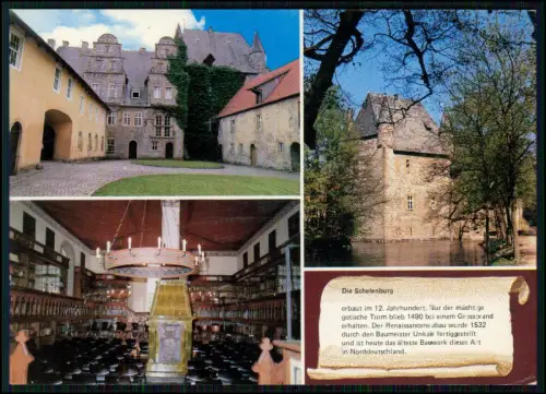 AK - Schledehausen Schelenburg - Innenhof Turm Bibliothek Schloss bei Osnabrück