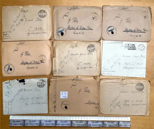 9x Feldpostbrief 08. 1940 FPN 19671 Ln.Rgt.15 - H. Pohle aus Blankenfelde Mahlow