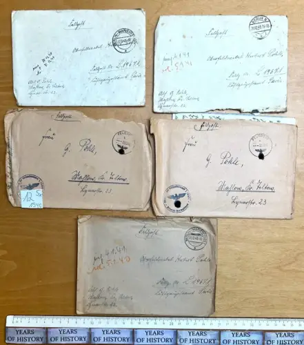 5x Feldpostbrief 12. 1940 FPN 19671 Ln.Rgt.15   H. Pohle aus Blankenfelde Mahlow