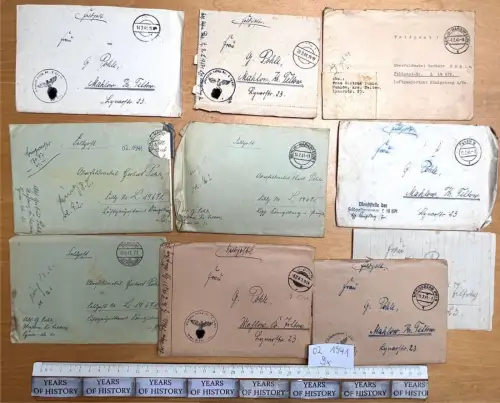 9x Feldpostbrief 02. 1941 FPN 19671 Ln.Rgt.15   H. Pohle aus Blankenfelde Mahlow
