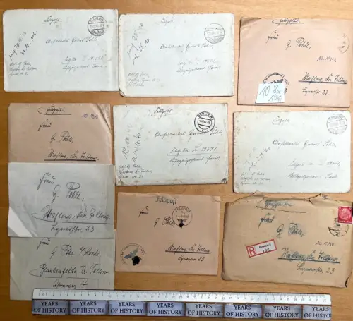 8x Feldpostbrief 10. 1940 FPN 19671 Ln.Rgt.15 H. Pohle aus Blankenfelde Mahlow