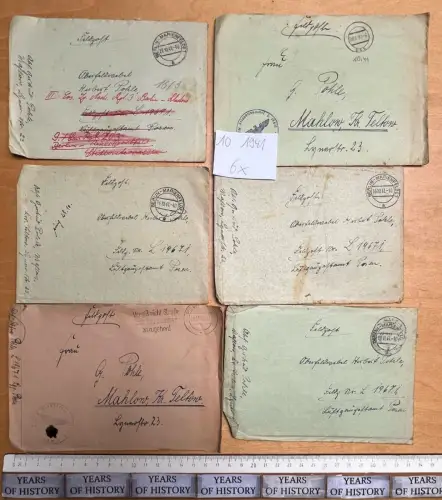 6x Feldpostbrief 10. 1941 FPN 19671 Ln.Rgt.15  H. Pohle aus Blankenfelde Mahlow
